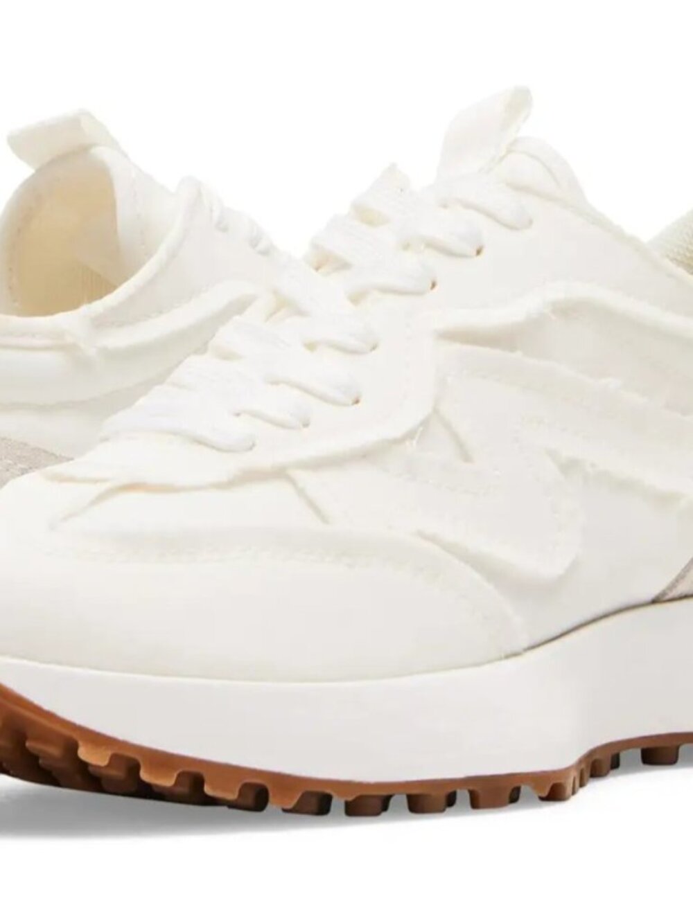 Steve Madden White Cream Platform Sneakers with Gum Sole